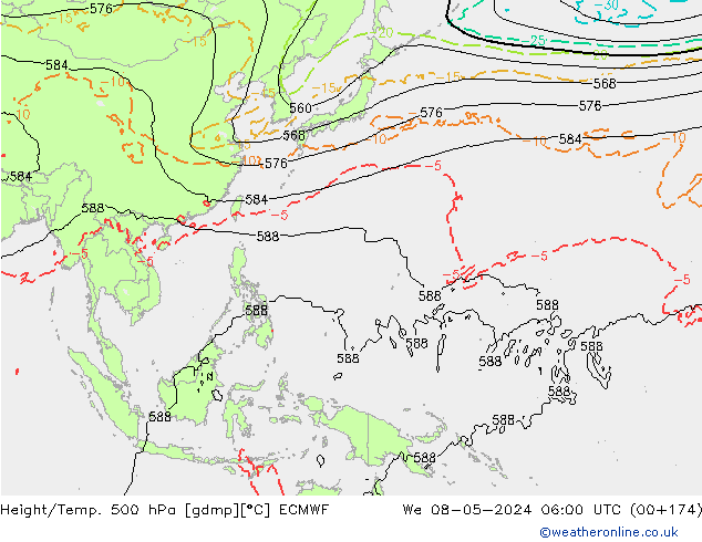 Z500/Rain (+SLP)/Z850 ECMWF mié 08.05.2024 06 UTC