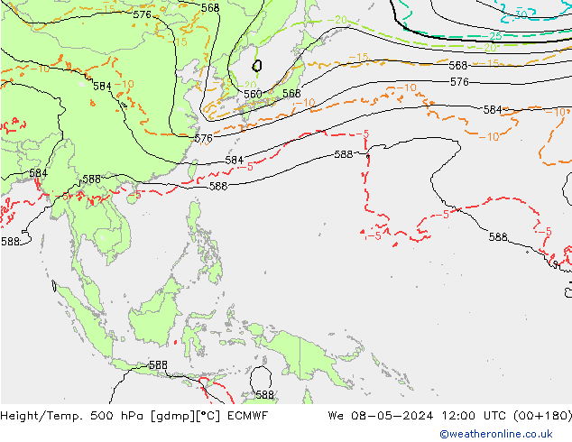 Z500/Rain (+SLP)/Z850 ECMWF ��� 08.05.2024 12 UTC