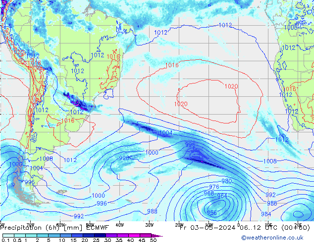 Z500/Rain (+SLP)/Z850 ECMWF ven 03.05.2024 12 UTC