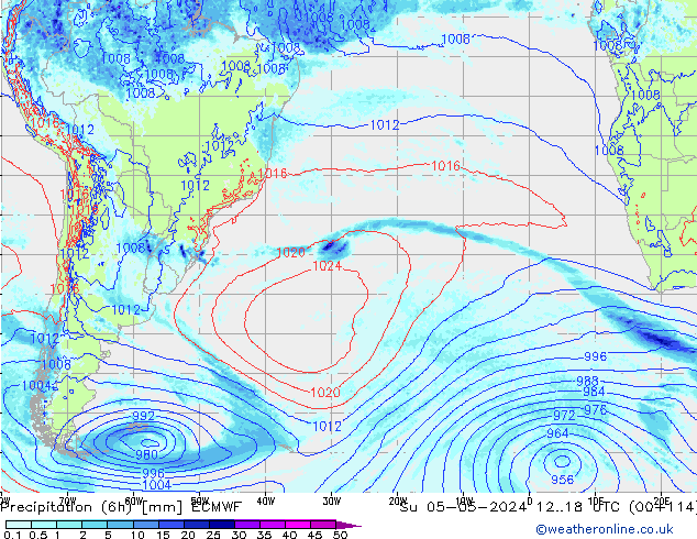 Z500/Rain (+SLP)/Z850 ECMWF  05.05.2024 18 UTC