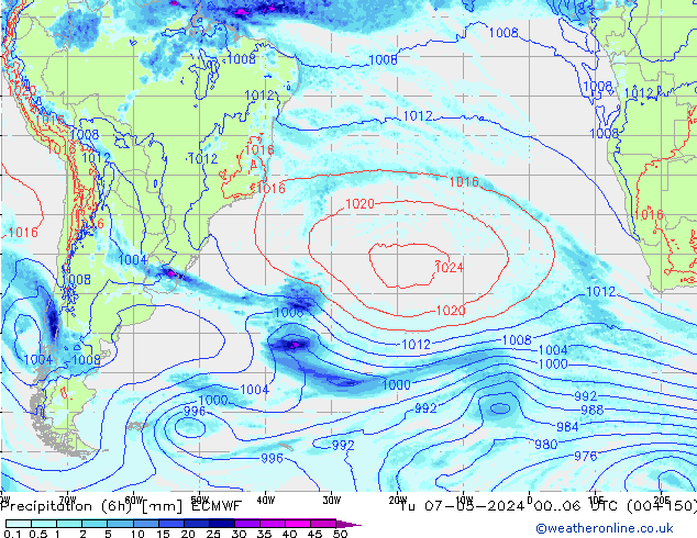 Z500/Rain (+SLP)/Z850 ECMWF mar 07.05.2024 06 UTC