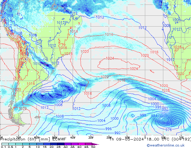 opad (6h) ECMWF czw. 09.05.2024 00 UTC