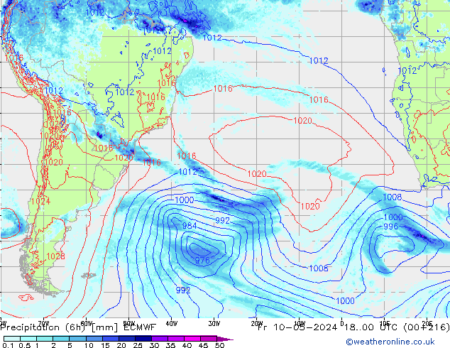 Z500/Rain (+SLP)/Z850 ECMWF Fr 10.05.2024 00 UTC