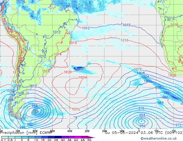 Precipitation ECMWF Su 05.05.2024 06 UTC