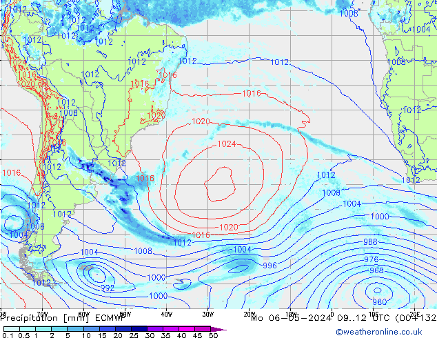 Precipitation ECMWF Mo 06.05.2024 12 UTC