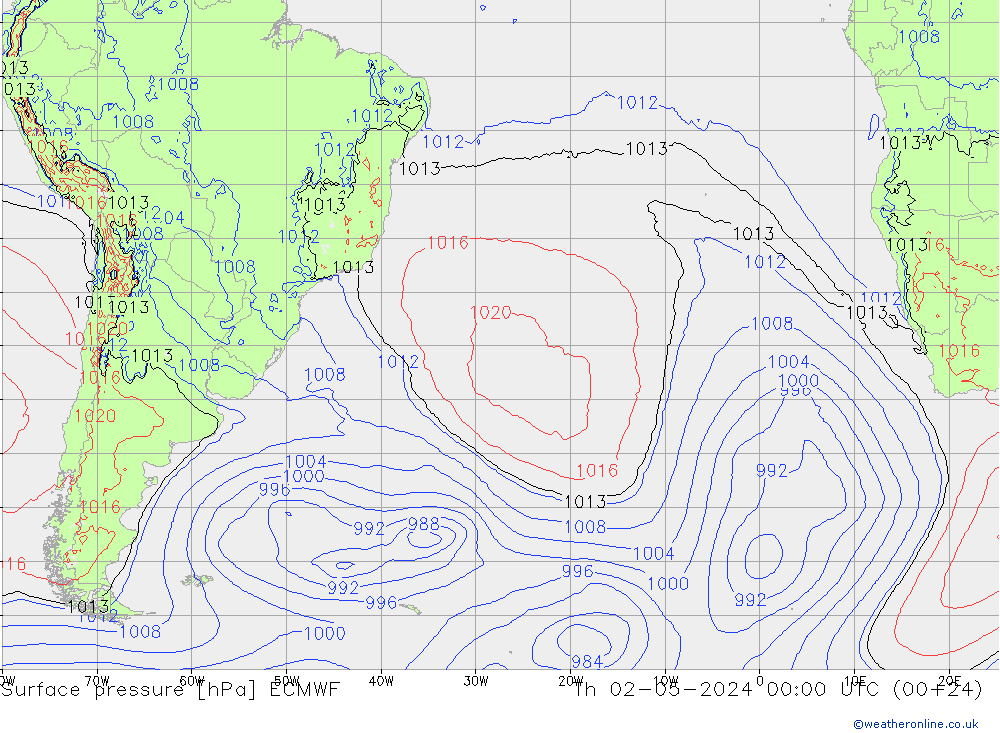 Bodendruck ECMWF Do 02.05.2024 00 UTC