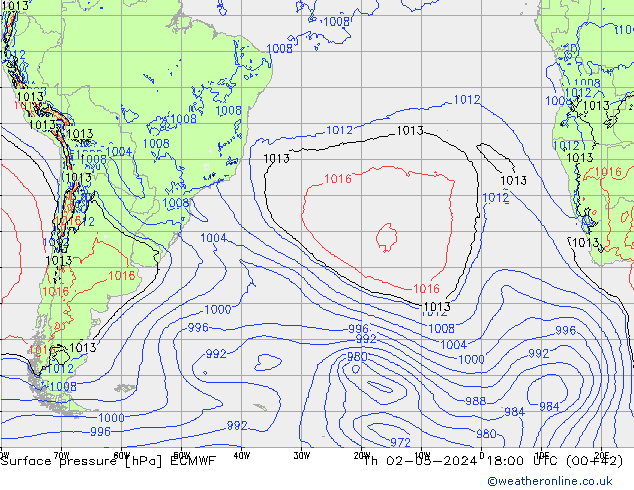 pression de l'air ECMWF jeu 02.05.2024 18 UTC