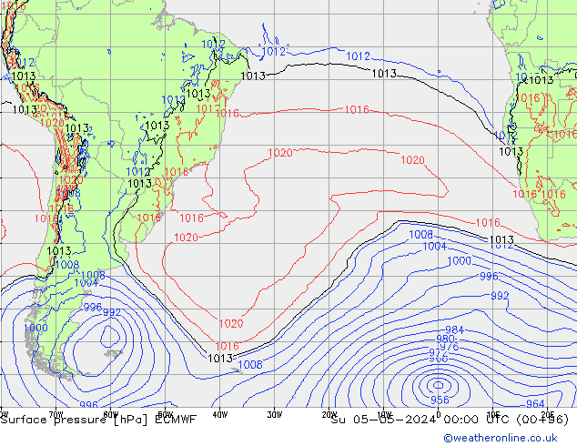 Surface pressure ECMWF Su 05.05.2024 00 UTC