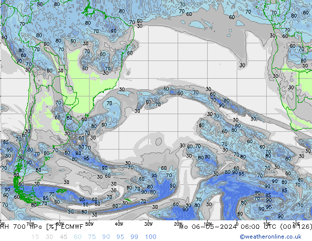 RH 700 hPa ECMWF  06.05.2024 06 UTC