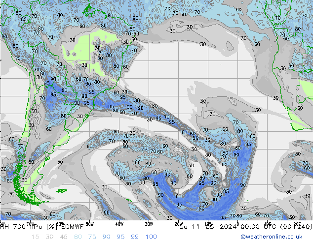 RV 700 hPa ECMWF za 11.05.2024 00 UTC