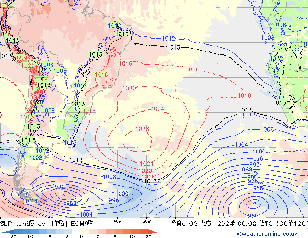 Druktendens (+/-) ECMWF ma 06.05.2024 00 UTC