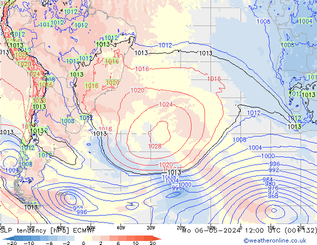 SLP tendency ECMWF Mo 06.05.2024 12 UTC