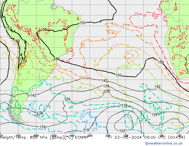 Z500/Yağmur (+YB)/Z850 ECMWF Cu 03.05.2024 06 UTC