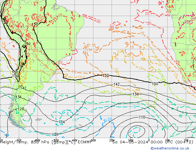 Z500/Rain (+SLP)/Z850 ECMWF сб 04.05.2024 00 UTC