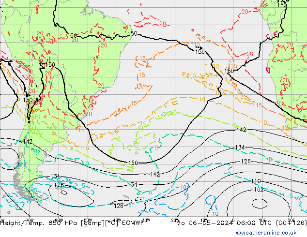 Z500/Yağmur (+YB)/Z850 ECMWF Pzt 06.05.2024 06 UTC