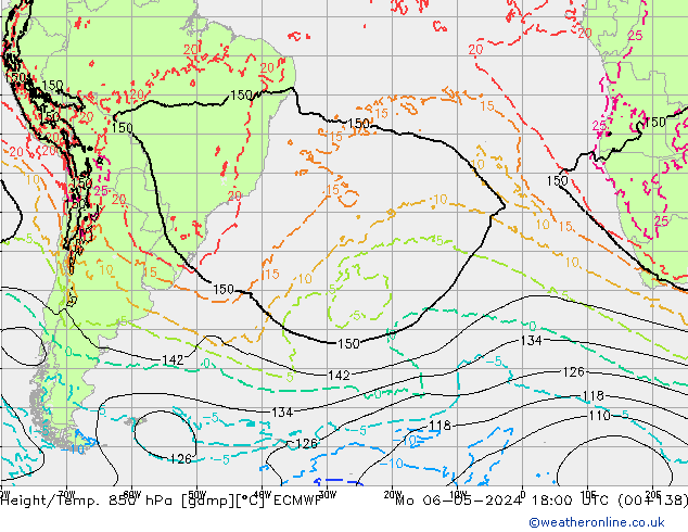 Z500/Rain (+SLP)/Z850 ECMWF Mo 06.05.2024 18 UTC