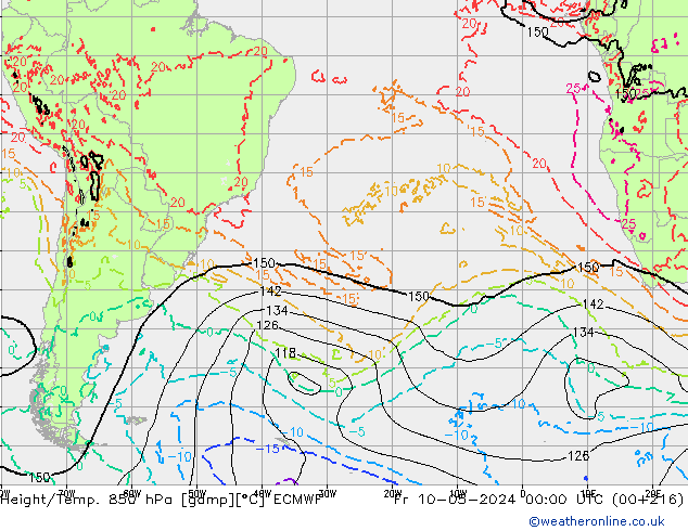 Z500/Rain (+SLP)/Z850 ECMWF Fr 10.05.2024 00 UTC