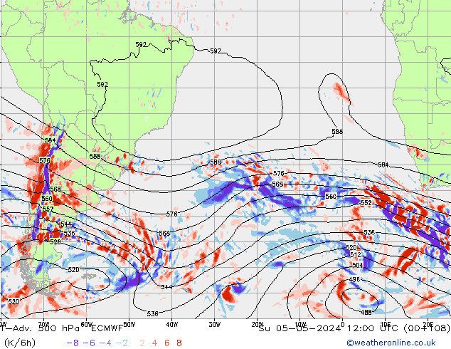 T-Adv. 500 hPa ECMWF Su 05.05.2024 12 UTC