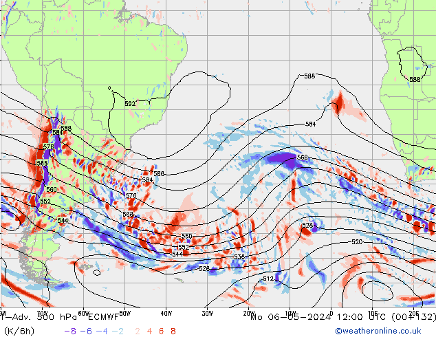 T-Adv. 500 hPa ECMWF lun 06.05.2024 12 UTC