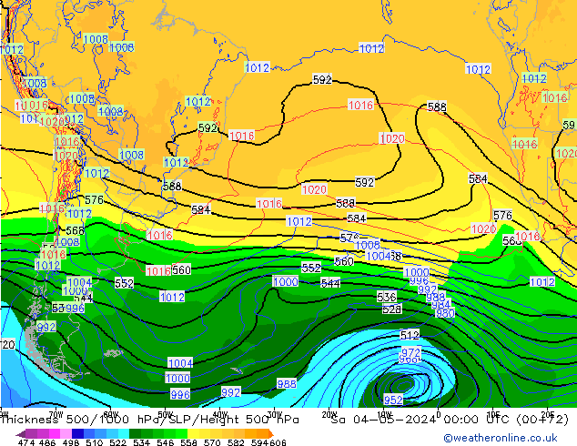 Thck 500-1000hPa ECMWF Sa 04.05.2024 00 UTC