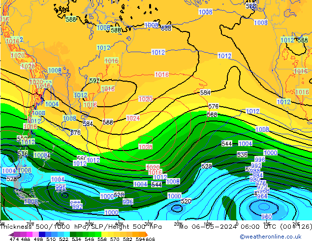 Thck 500-1000hPa ECMWF  06.05.2024 06 UTC