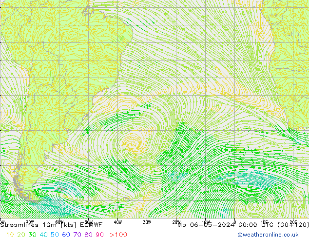 Rüzgar 10m ECMWF Pzt 06.05.2024 00 UTC