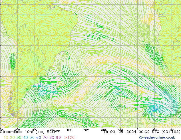 Rüzgar 10m ECMWF Per 09.05.2024 00 UTC