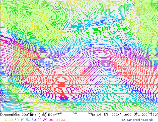 Rüzgar 200 hPa ECMWF Pzt 06.05.2024 12 UTC