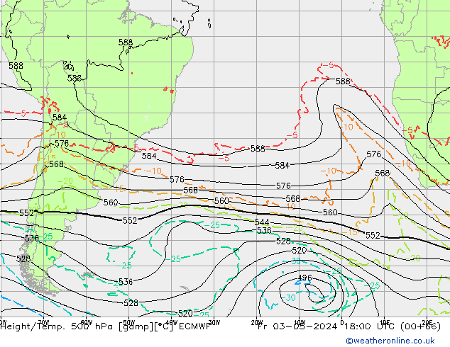 Z500/Rain (+SLP)/Z850 ECMWF pt. 03.05.2024 18 UTC