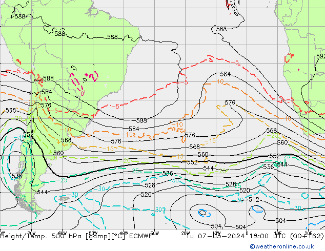 Z500/Rain (+SLP)/Z850 ECMWF Tu 07.05.2024 18 UTC