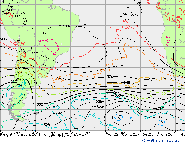 Z500/Rain (+SLP)/Z850 ECMWF St 08.05.2024 06 UTC