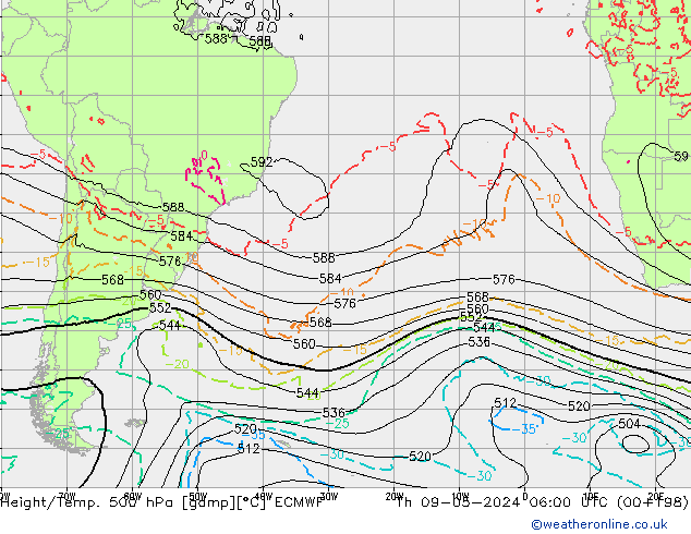 Z500/Rain (+SLP)/Z850 ECMWF Th 09.05.2024 06 UTC