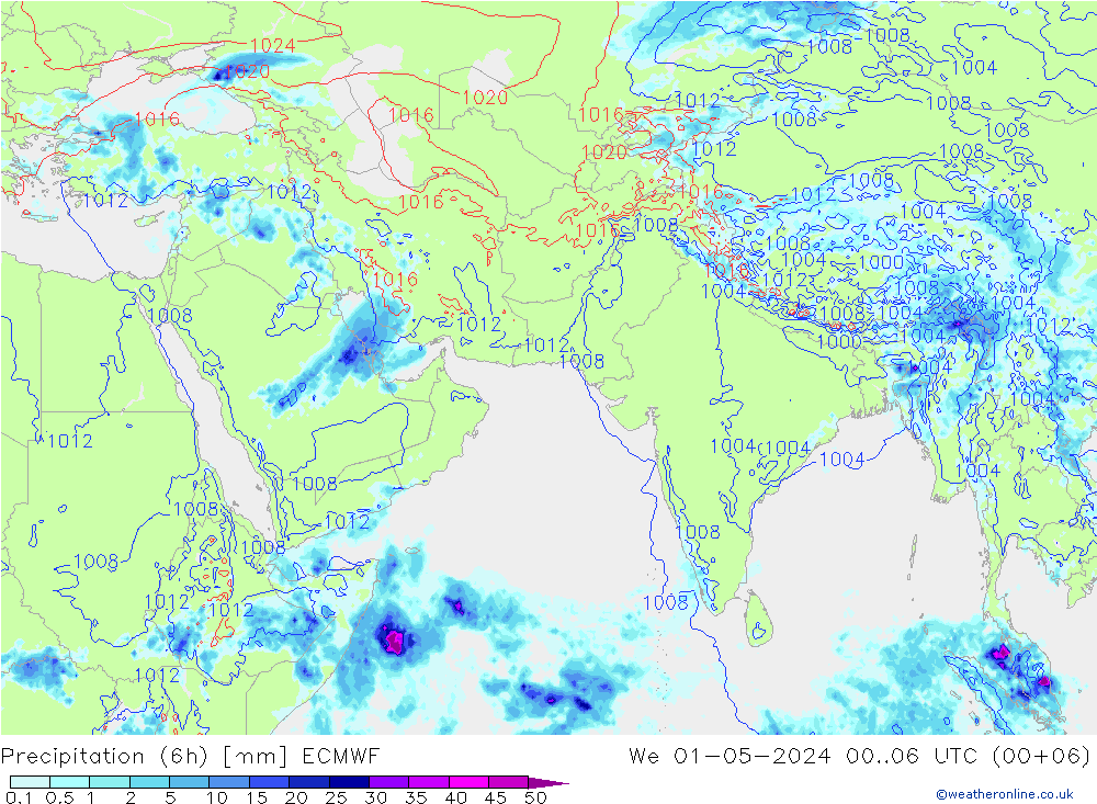 Z500/Rain (+SLP)/Z850 ECMWF We 01.05.2024 06 UTC