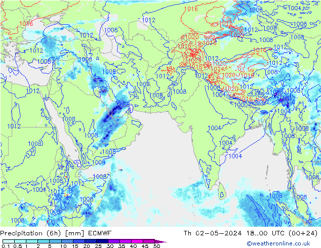 Z500/Rain (+SLP)/Z850 ECMWF Th 02.05.2024 00 UTC