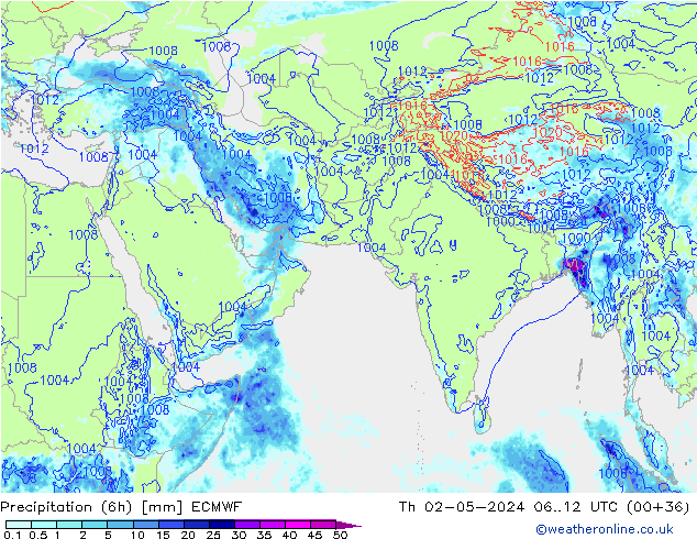 Z500/Rain (+SLP)/Z850 ECMWF чт 02.05.2024 12 UTC