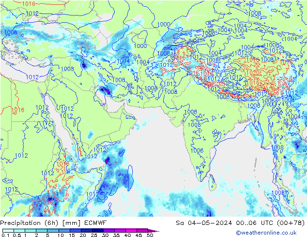 Z500/Rain (+SLP)/Z850 ECMWF sam 04.05.2024 06 UTC