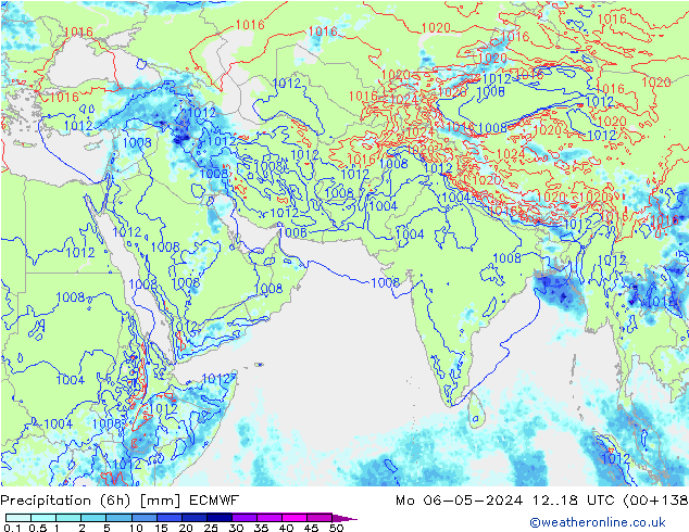 Z500/Rain (+SLP)/Z850 ECMWF Mo 06.05.2024 18 UTC