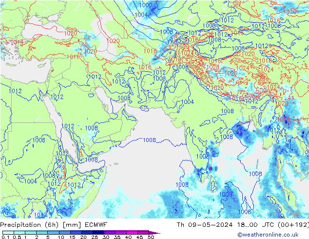 Z500/Rain (+SLP)/Z850 ECMWF Th 09.05.2024 00 UTC