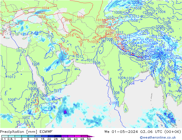 Precipitation ECMWF We 01.05.2024 06 UTC