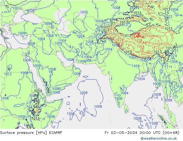 Yer basıncı ECMWF Cu 03.05.2024 00 UTC