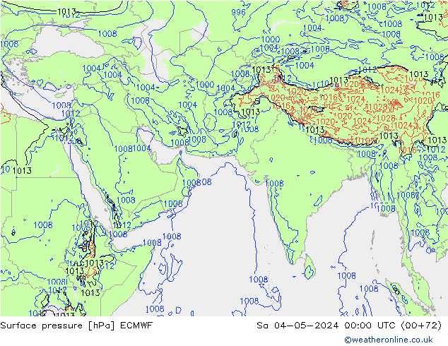 Atmosférický tlak ECMWF So 04.05.2024 00 UTC