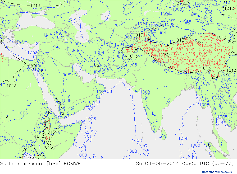 Atmosférický tlak ECMWF So 04.05.2024 00 UTC