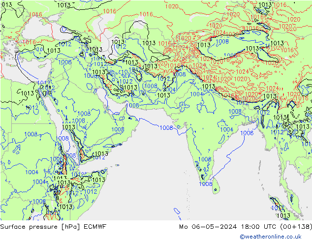 Bodendruck ECMWF Mo 06.05.2024 18 UTC