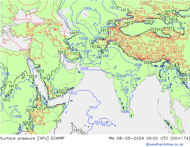 Yer basıncı ECMWF Çar 08.05.2024 06 UTC