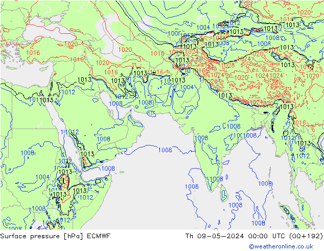 pression de l'air ECMWF jeu 09.05.2024 00 UTC