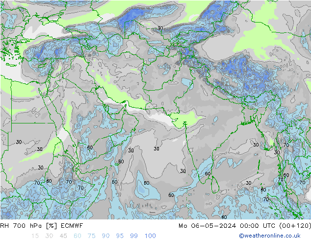 RH 700 hPa ECMWF Mo 06.05.2024 00 UTC