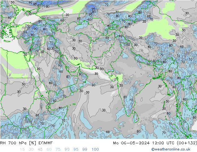 RH 700 hPa ECMWF Seg 06.05.2024 12 UTC