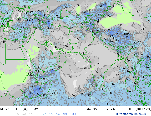 RH 850 hPa ECMWF  06.05.2024 00 UTC