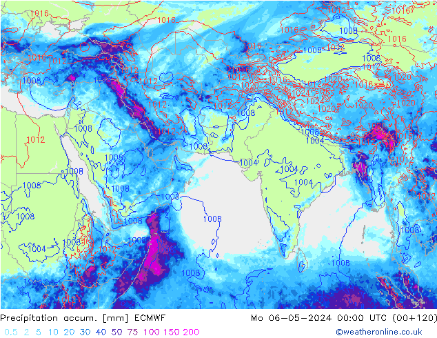 Precipitation accum. ECMWF Mo 06.05.2024 00 UTC