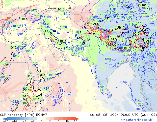 Tendencia de presión ECMWF dom 05.05.2024 06 UTC
